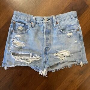 Levi’s 501XX Button Fly Premium Denim Shorts Y2K Casual Festival Sz 27